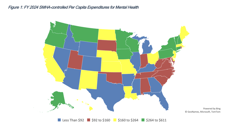 FY 2024 SMHA Controlled Per Capita Expenditures For Mental Health